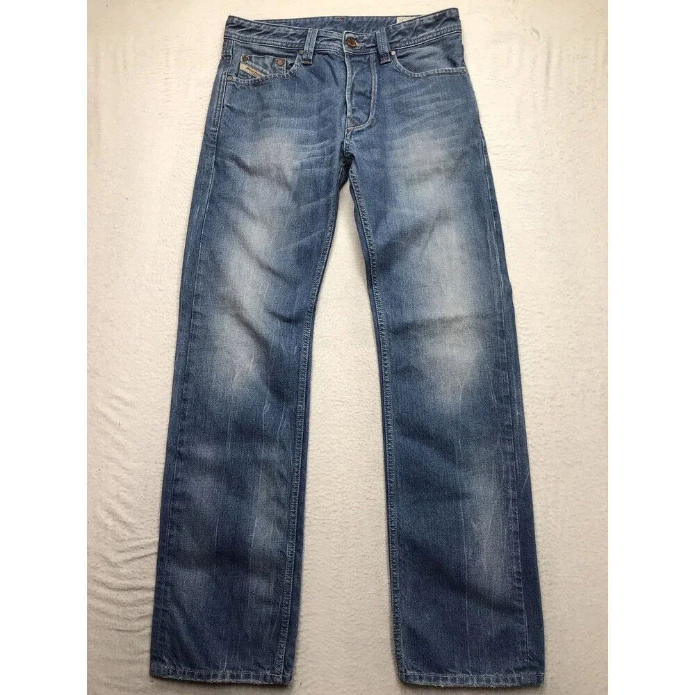 DIESEL Larkee Jeans Men 30x32 (29/32 tag) Light Whiskered Wash Button Fly